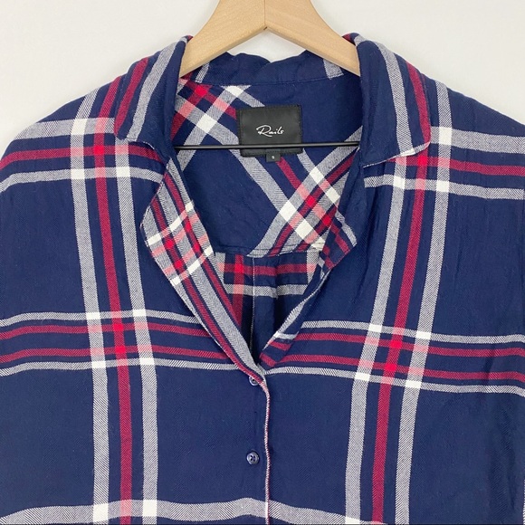 Rails Midnight Cherry White Plaid Pajama Top - Picture 8 of 12